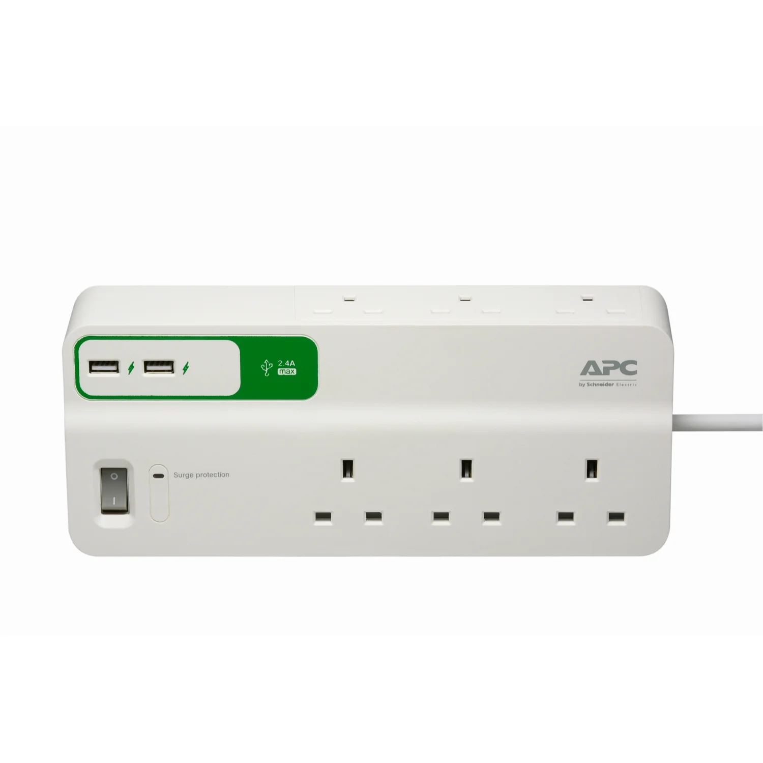 APC Performance SurgeArrest 6 outlets with 5V, 2.4A 2 port USB charger, 230V UK