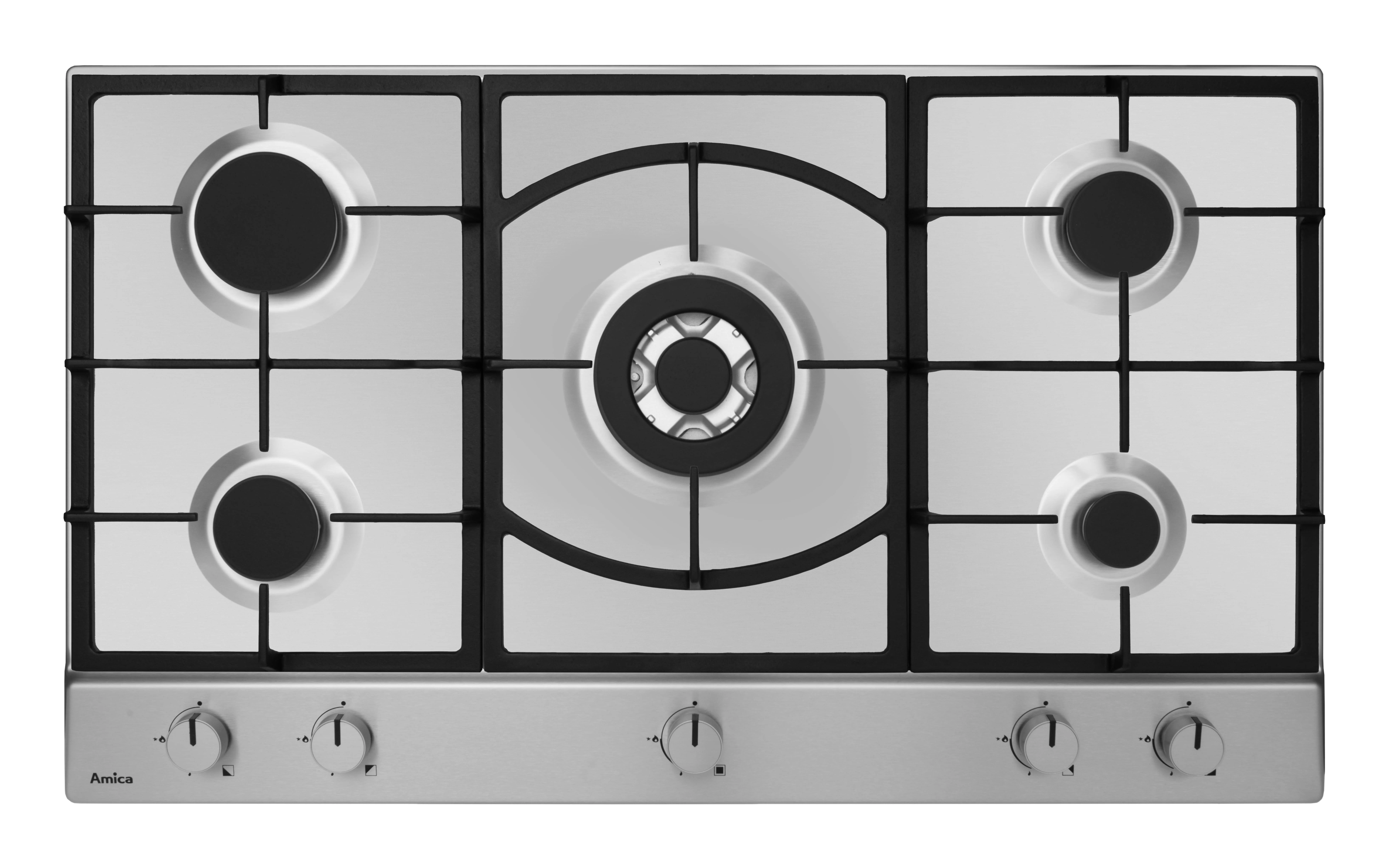 Fagor Gas Hob HG-900RX 90X60 CM,Cast iron pan supports,Stainless Steel Made in Poland