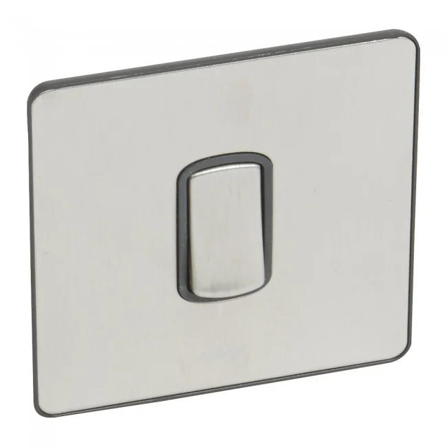 Single Pole intermediate switch Synergy - 10 AX 250 V~ Sleek Design brushed stainless steel