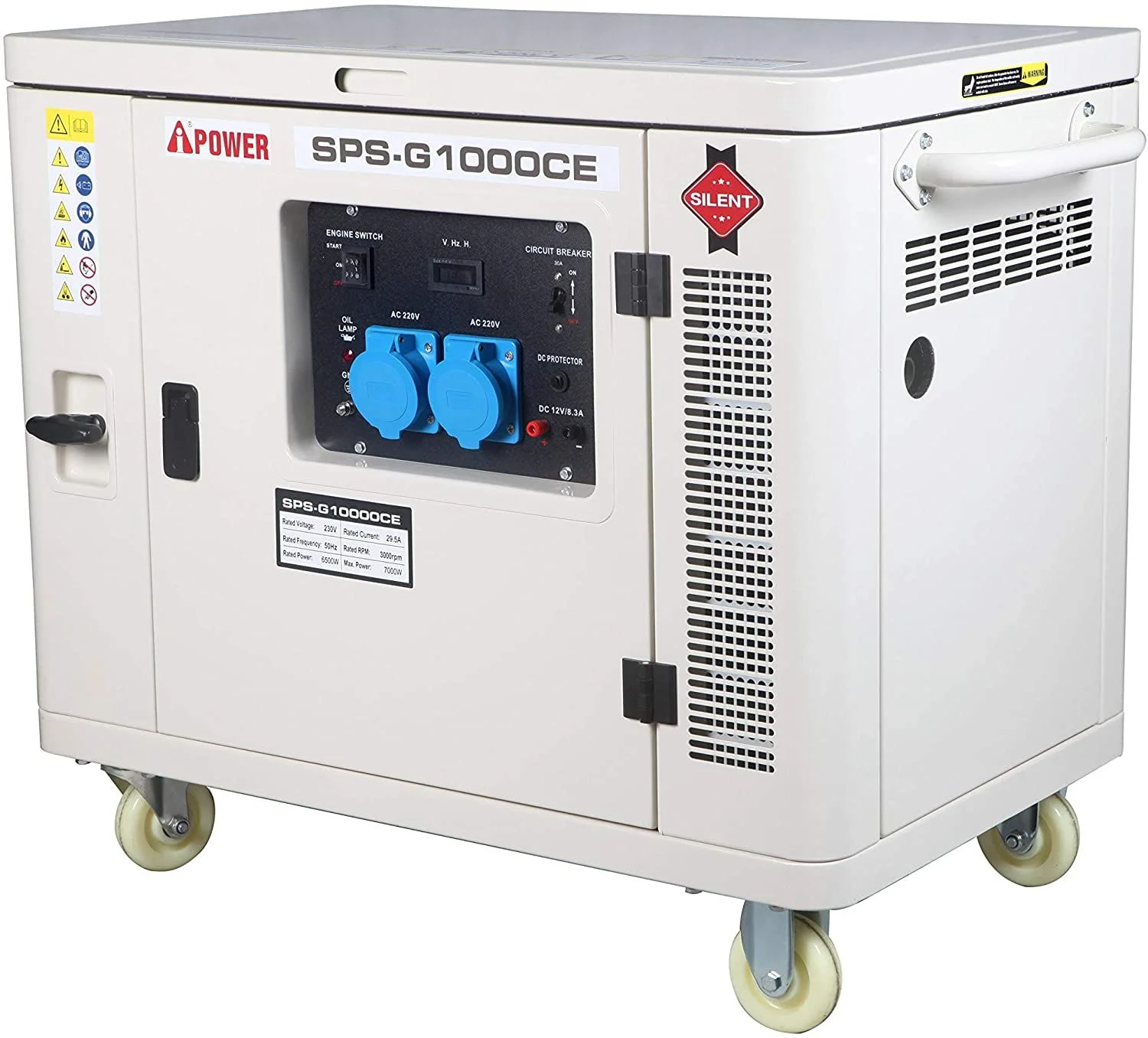 G10000CE (50HZ/230V, 6.5 - 7.0KW KEY START, SILENT GASOLINE GENERATOR)