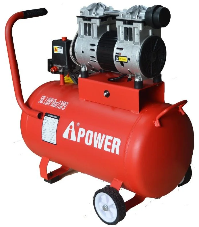 HLF2050 (50L, 1100W/1.5HP, 8 BAR / 120PSI, 4.3CFM & 120L/Min, 50HZ/230V, OIL FREE 50 LTR SILENT AIR COMPRESSOR)