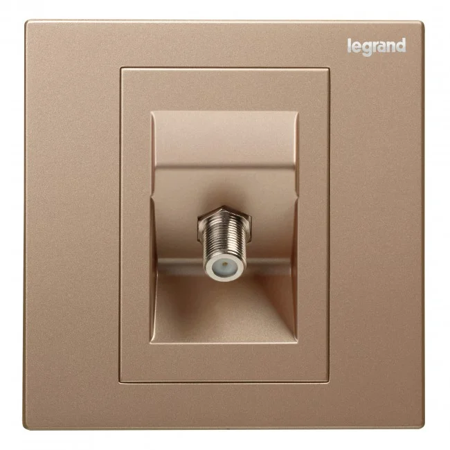 Single TV socket "F" type - rose gold