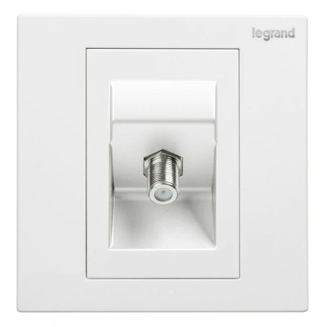 Single TV socket "F" type - white