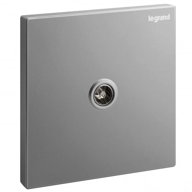 Single TV female socket Galion - dark silver