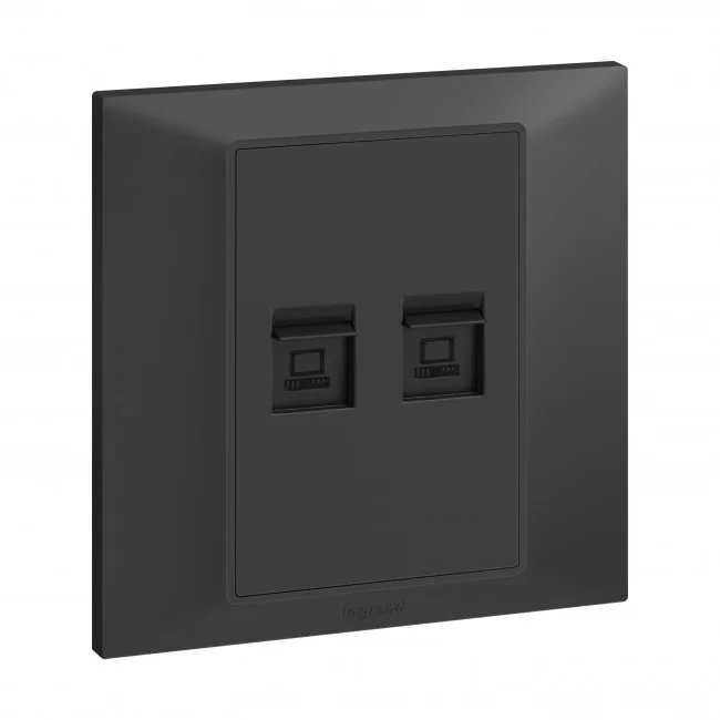 Data socket Belanko S - double RJ45 category6 UTP - anthracite