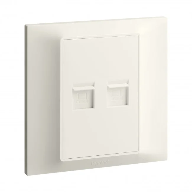 Data socket Belanko S - double RJ45 category6 UTP - ivory