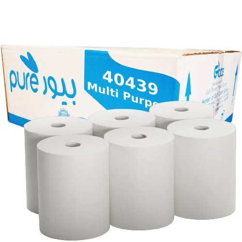 Pure 6291107490519 Autocut Roll Tissue Paper 140 mtrs. 20 cm, 2 ply, Acceptable Variation Ratio "3%) 100% Virgin Paper Pulp