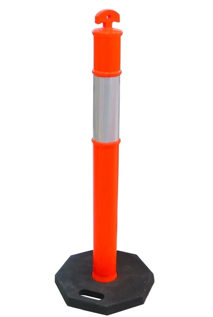 S1421 Top Bollard Post with 25cm High Intensity Reflective Tape