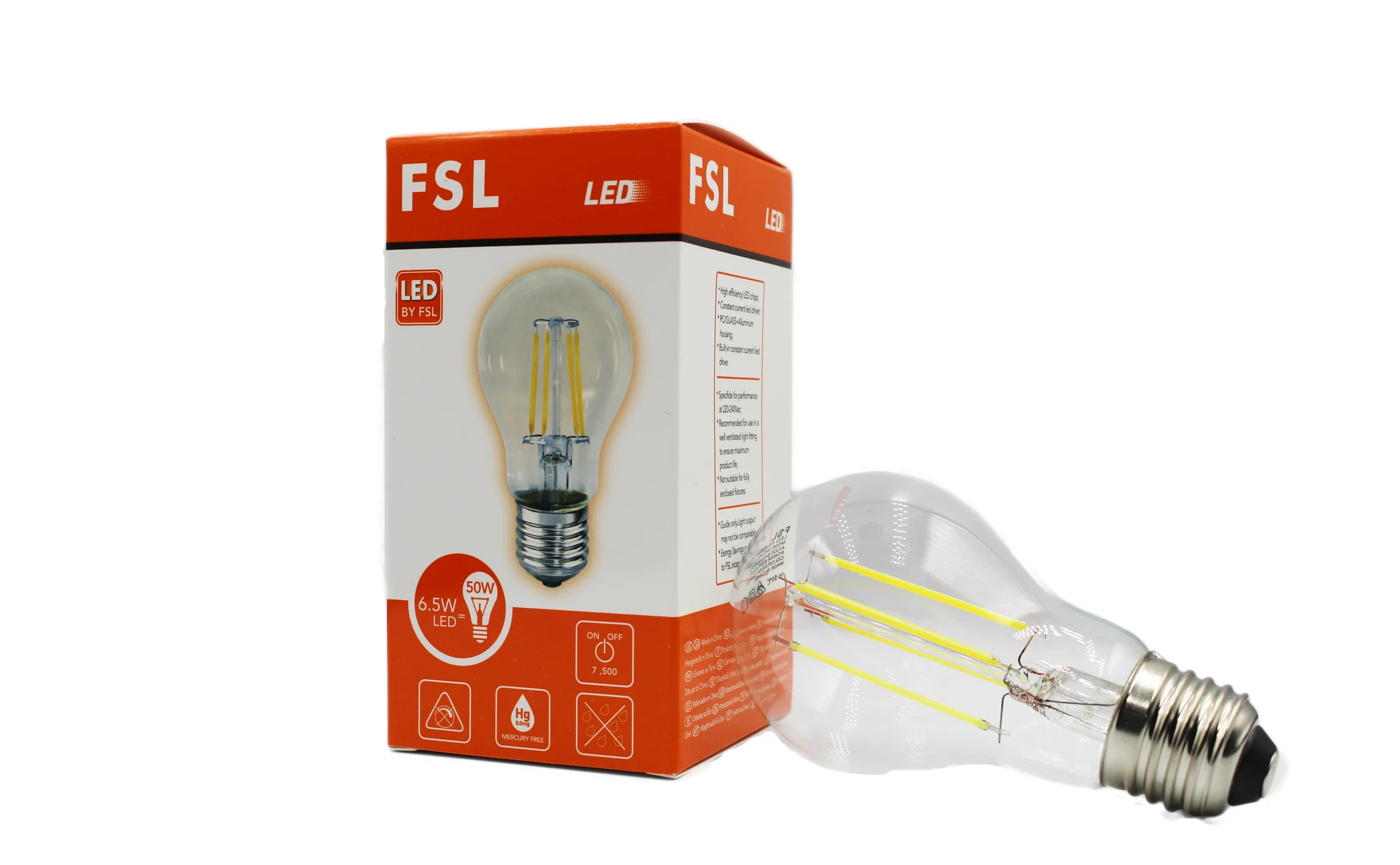 FSL LED A60 Filament Bulb 6.5W