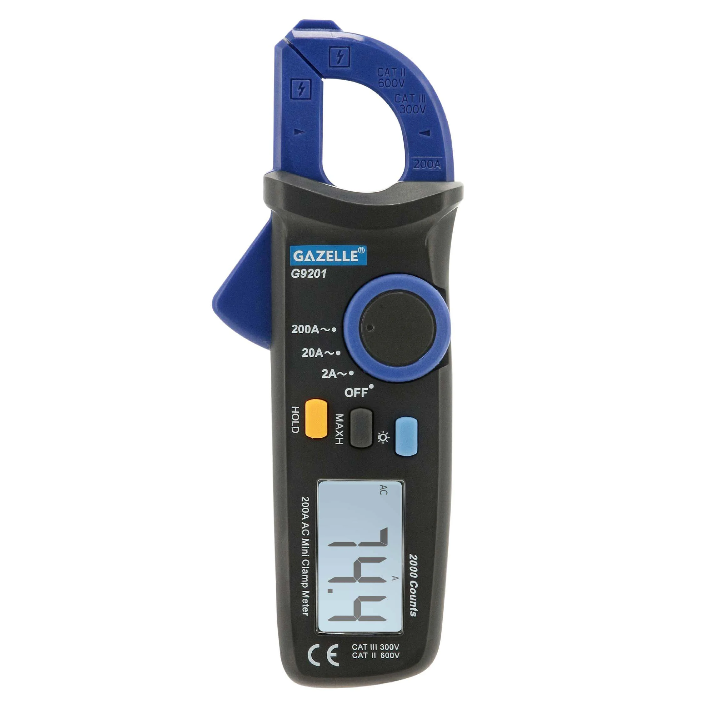 200A AC Mini Clamp Meter, Jaw Capacity 16mm