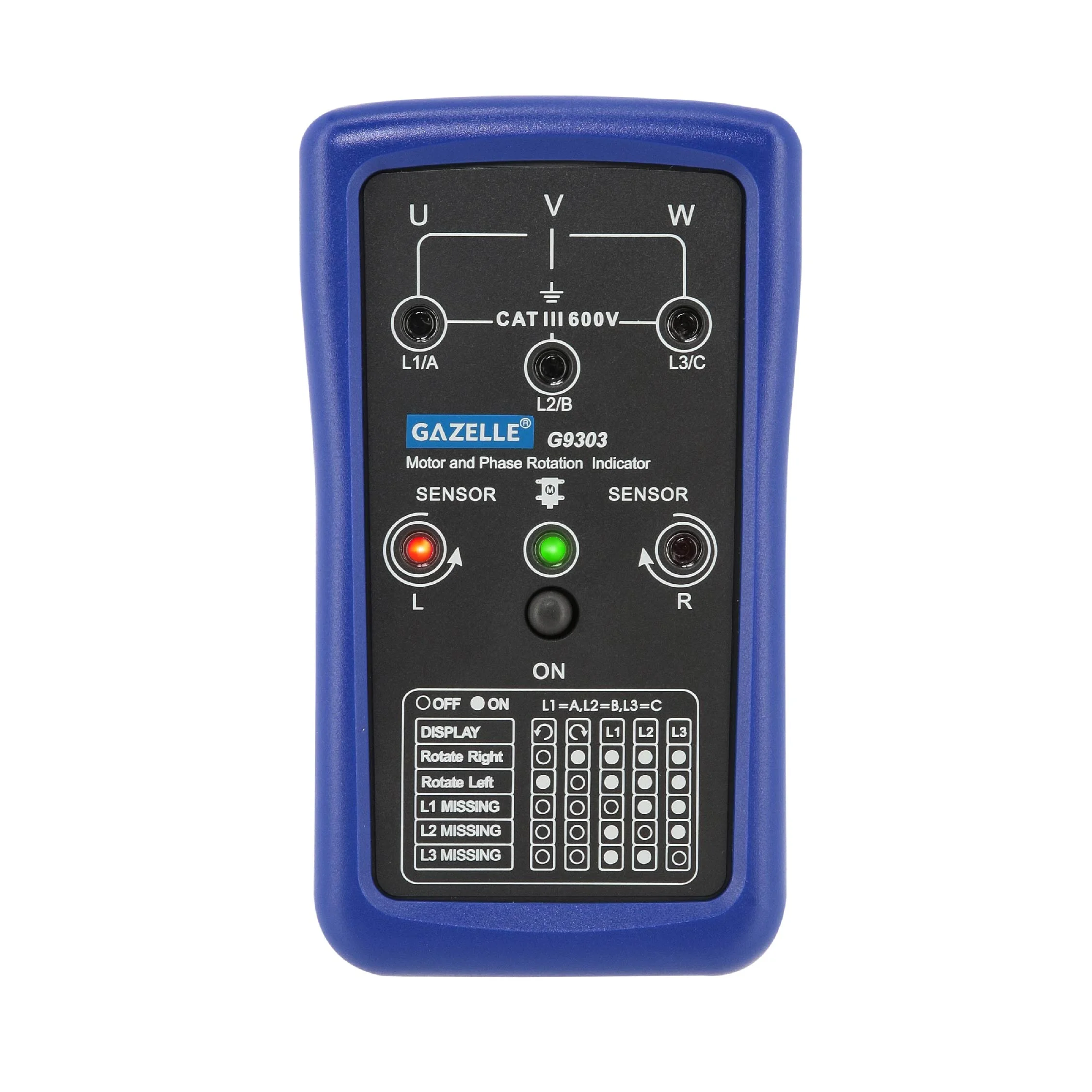 Phase Sequence And Motor Rotation Indicator, 15Hz-400Hz