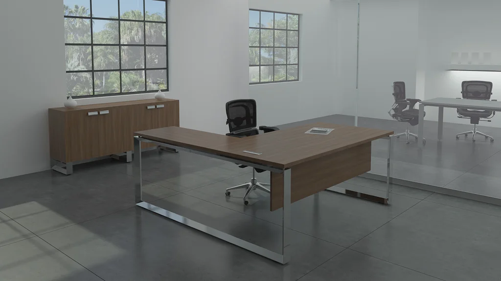 Bafco Diamond Straight Desk + Return