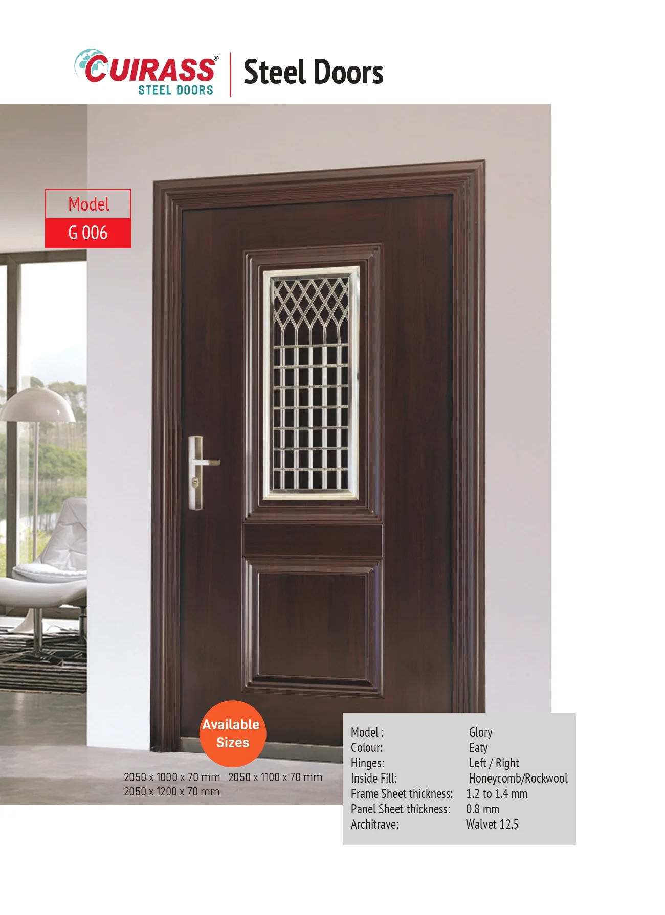 CUIRASS STEEL DOOR G 006 ET