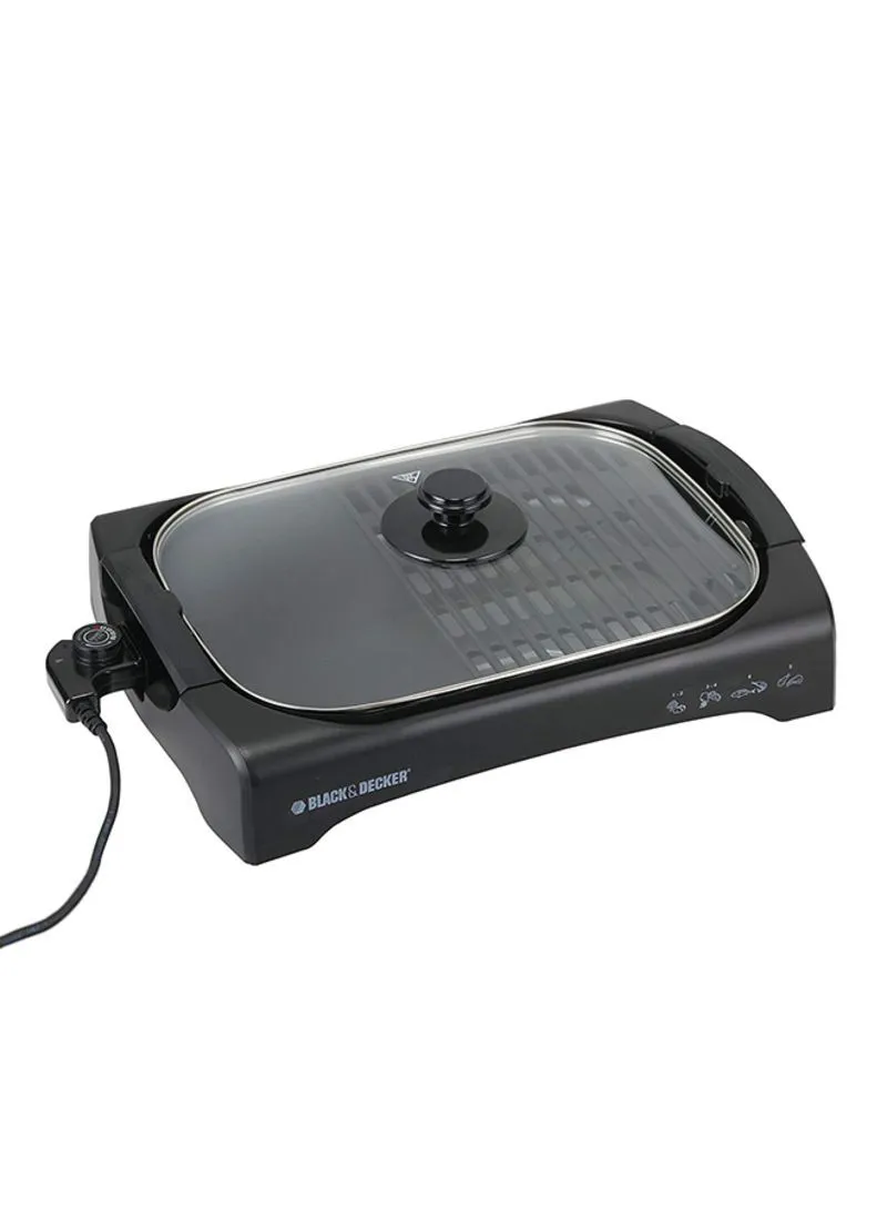 2200W Open Flat Grill With Glass Lid LGM70-B5