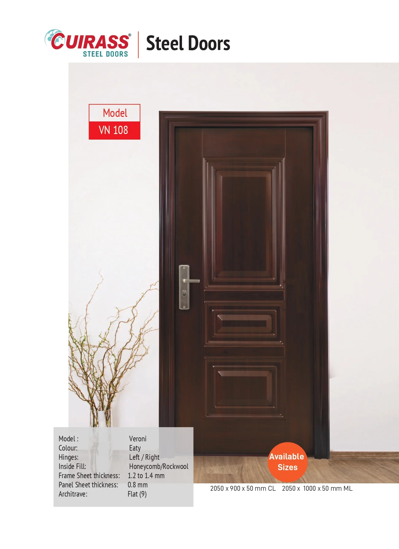 CUIRASS STEEL DOOR VN 108 ET