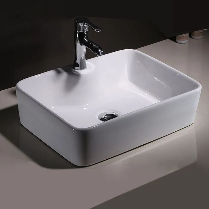 GOLDEN DRAGON BATHROOM ABOVE COUNTER MOUNTING WASH BASIN - GD1180 CERAMIC GOLDEN DRAGON ART WASH BASIN, WHITE COLOR. SIZE: 475x365x130mm.