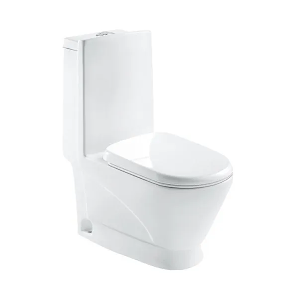 GOLDEN DRAGON BATHROOM TOILET STRAIGHT FLUSH TOILET ; ONE - PIECE TOILET (25CM)- S-TRAP, WHITE COLOR WITH PP HYDRAULIC SEAT COVER - GD2162 - MATERIAL: CERAMIC - GOLDEN DRAGON WC