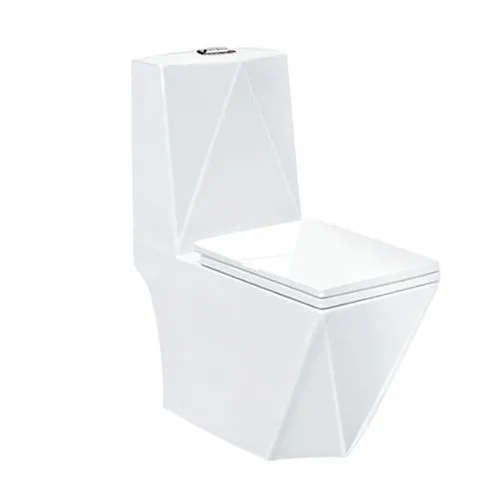 GOLDEN DRAGON BATHROOM TOILET STRAIGHT FLUSH TOILET ; ONE - PIECE TOILET (25CM)- S-TRAP, WHITE COLOR WITH UF HYDRAULIC SEAT COVER - GD2172 - MATERIAL: CERAMIC - GOLDEN DRAGON WC