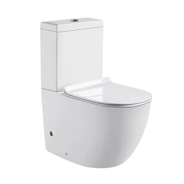 GOLDEN DRAGON BATHROOM TOILET STRAIGHT FLUSH TOILET ; TWO - PIECE TOILET (10/25CM)- S-TRAP; (18CM)- P-TRAP , WHITE COLOR WITH UF HYDRAULIC SEAT COVER - GD2204P-PT4 - MATERIAL: CERAMIC - GOLDEN DRAGON