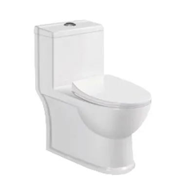 GOLDEN DRAGON BATHROOM TOILET STRAIGHT FLUSH TOILET ; ONE - PIECE TOILET (22CM)- S-TRAP, WHITE COLOR WITH PP HYDRAULIC SEAT COVER - GD2211 - MATERIAL: CERAMIC - GOLDEN DRAGON WC