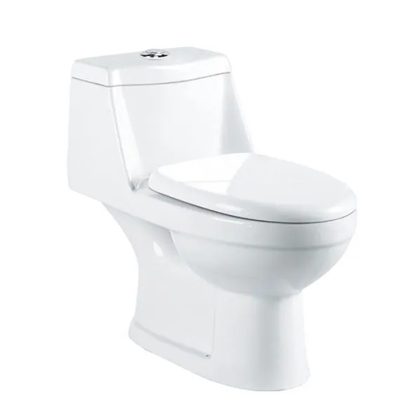 GOLDEN DRAGON BATHROOM TOILET STRAIGHT FLUSH TOILET ; ONE - PIECE TOILET (25CM)- S-TRAP, WHITE COLOR WITH PP HYDRAULIC SEAT COVER - GD2605 - MATERIAL: CERAMIC - GOLDEN DRAGON WC