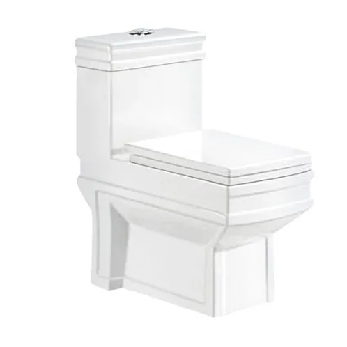 GOLDEN DRAGON BATHROOM TOILET STRAIGHT FLUSH TOILET ; ONE - PIECE TOILET (25CM)- S-TRAP, WHITE COLOR WITH UF HYDRAULIC SEAT COVER - GD2812 - MATERIAL: CERAMIC - GOLDEN DRAGON WC