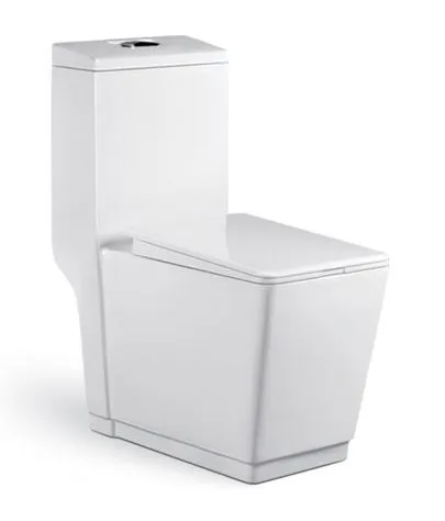 GOLDEN DRAGON BATHROOM TOILET STRAIGHT FLUSH TOILET ; ONE - PIECE TOILET (25CM)- S-TRAP, WHITE COLOR WITH UF HYDRAULIC SEAT COVER - GD2846 - MATERIAL: CERAMIC - GOLDEN DRAGON WC