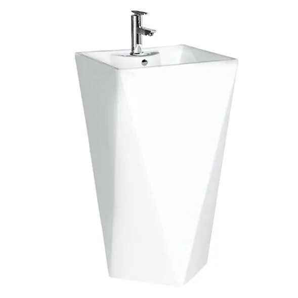 GOLDEN DRAGON BATHROOM PEDESTAL WASH BASIN - GD3172 CERAMIC GOLDEN DRAGON FULL BODY WASH BASIN, SIZE: 480x480x830mm, WHITE COLOR.