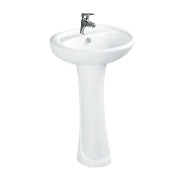 GOLDEN DRAGON BATHROOM WASH BASIN WITH PEDESTAL - GD3207 CERAMIC GOLDEN DRAGON WASH BASIN WITH PEDESTAL, SIZE: 500x410x810mm, WHITE COLOR.