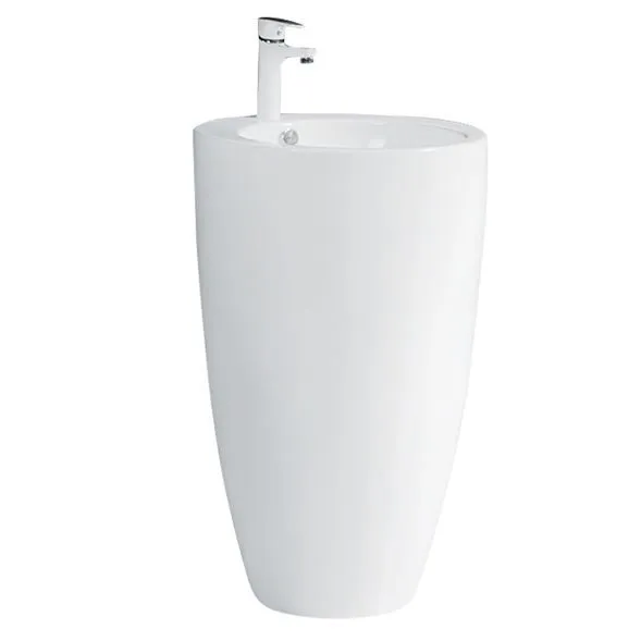 GOLDEN DRAGON BATHROOM PEDESTAL WASH BASIN - GD3514 CERAMIC GOLDEN DRAGON FULL BODY WASH BASIN, SIZE: 470x470x830mm, WHITE COLOR.