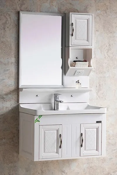 GOLDEN DRAGON BATHROOM CABINET WITH A MIRROR, MODERN MINIMALIST BATHROOM CABINET WITH CERAMIC WASH BASIN COMBINATION, GDC3907 GOLDEN DRAGON BATHROOM CABINET; 80CM BASIN.