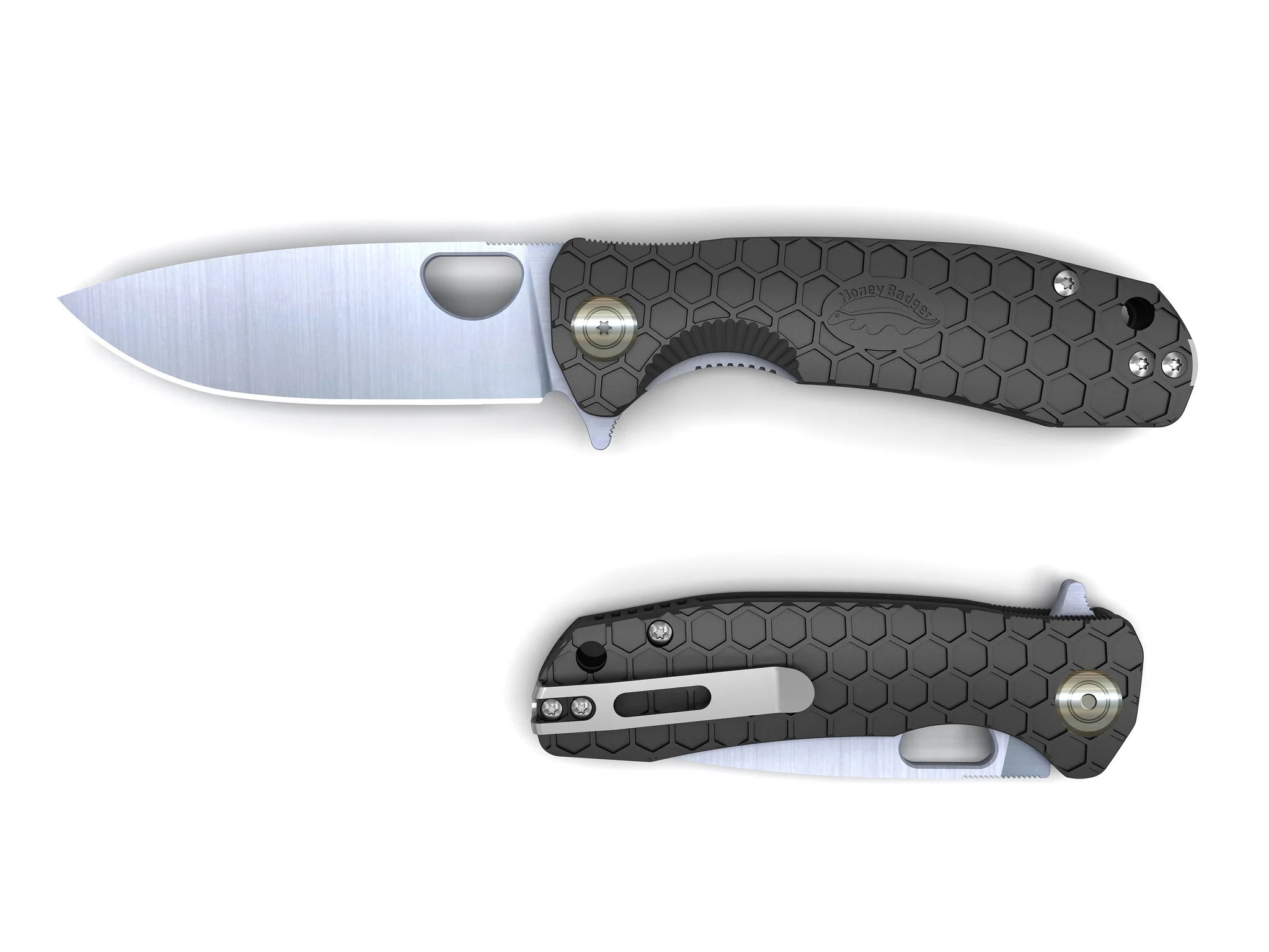 HONEY BADGER FLIPPER D2 MEDIUM BLACK ( 15.9x7x3 ) 0.170Kg