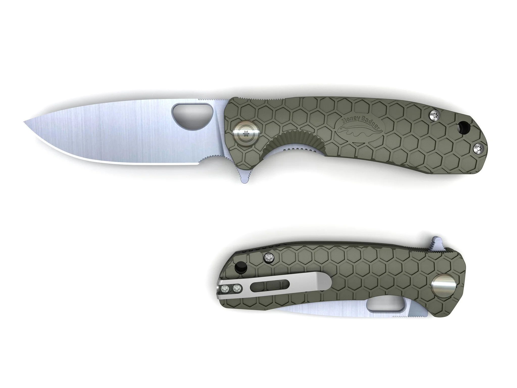 HONEY BADGER FLIPPER LARGE Green (15.9x7x3) 0.170Kg