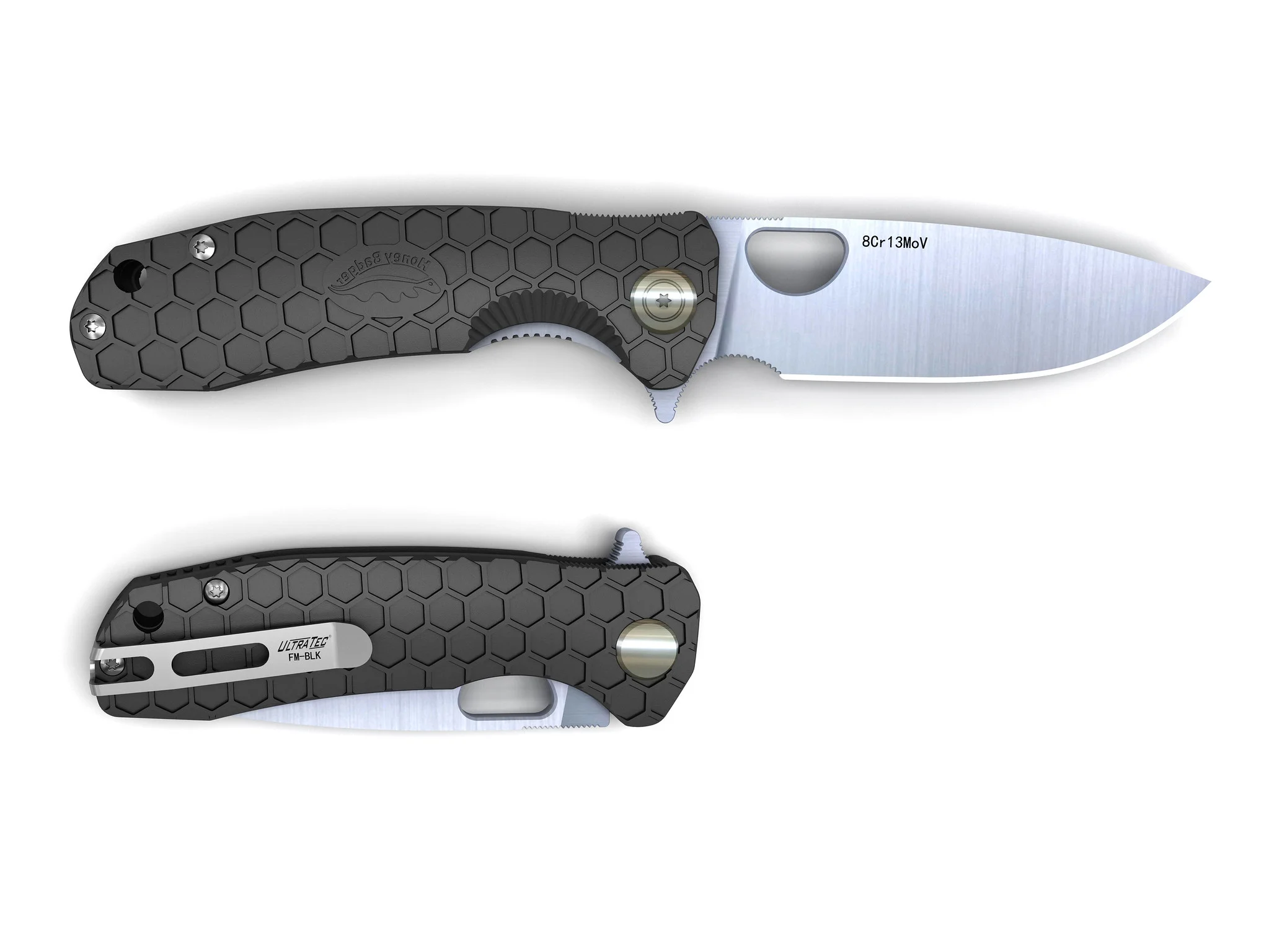 HONEY BADGER FLIPPER MEDIUM BLACK ( 15.9x7x3 ) 0.170Kg