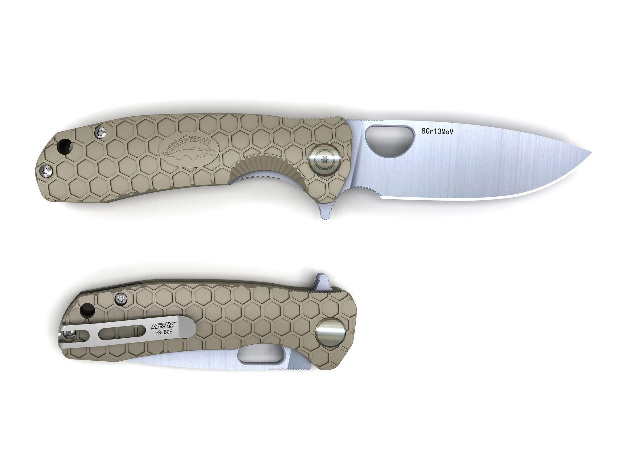 HONEY BADGER FLIPPER SMALL TAN ( 15.9x7x3 ) 0.170Kg