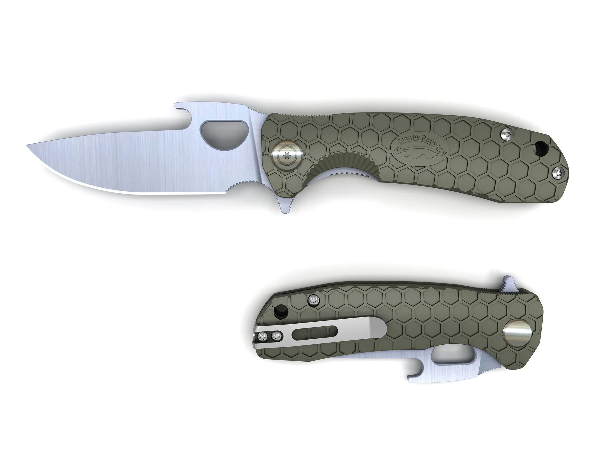 HONEY BADGER OPENER LARGE GREEN ( 15.9x7x3 ) 0.170Kg