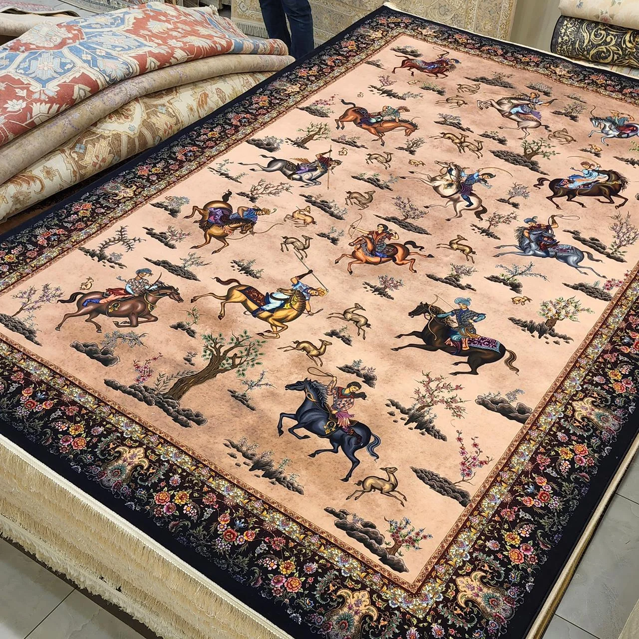 Iranian Machine Made Carpet-1200 Reeds ( 150X225 Cm )