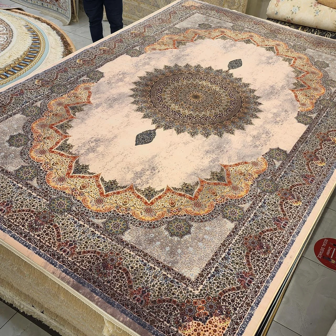 Iranian Machine Made Carpet-1200 Reeds ( 150X225 Cm )