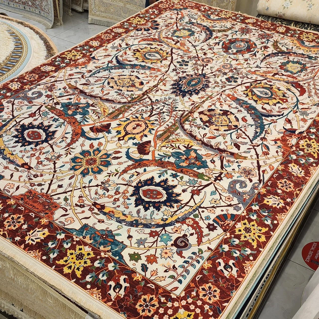 Iranian Machine Made Carpet-1200 Reeds ( 150X225 Cm )