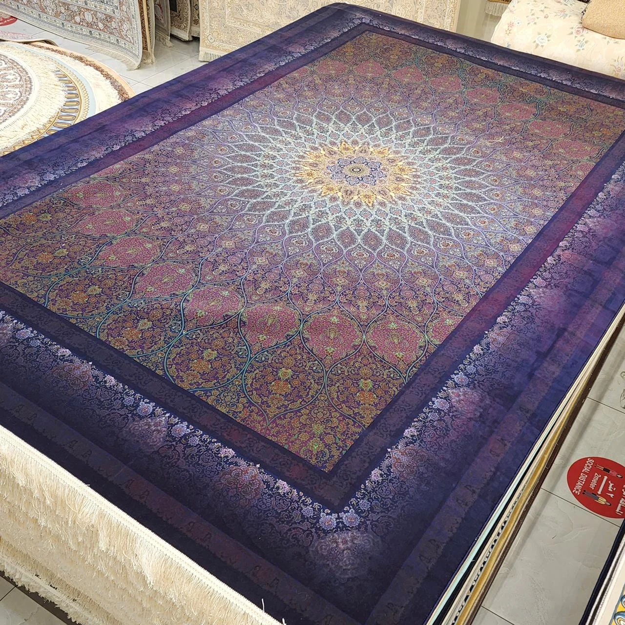 Iranian Machine Made Carpet-1200 Reeds ( 150X225 Cm )