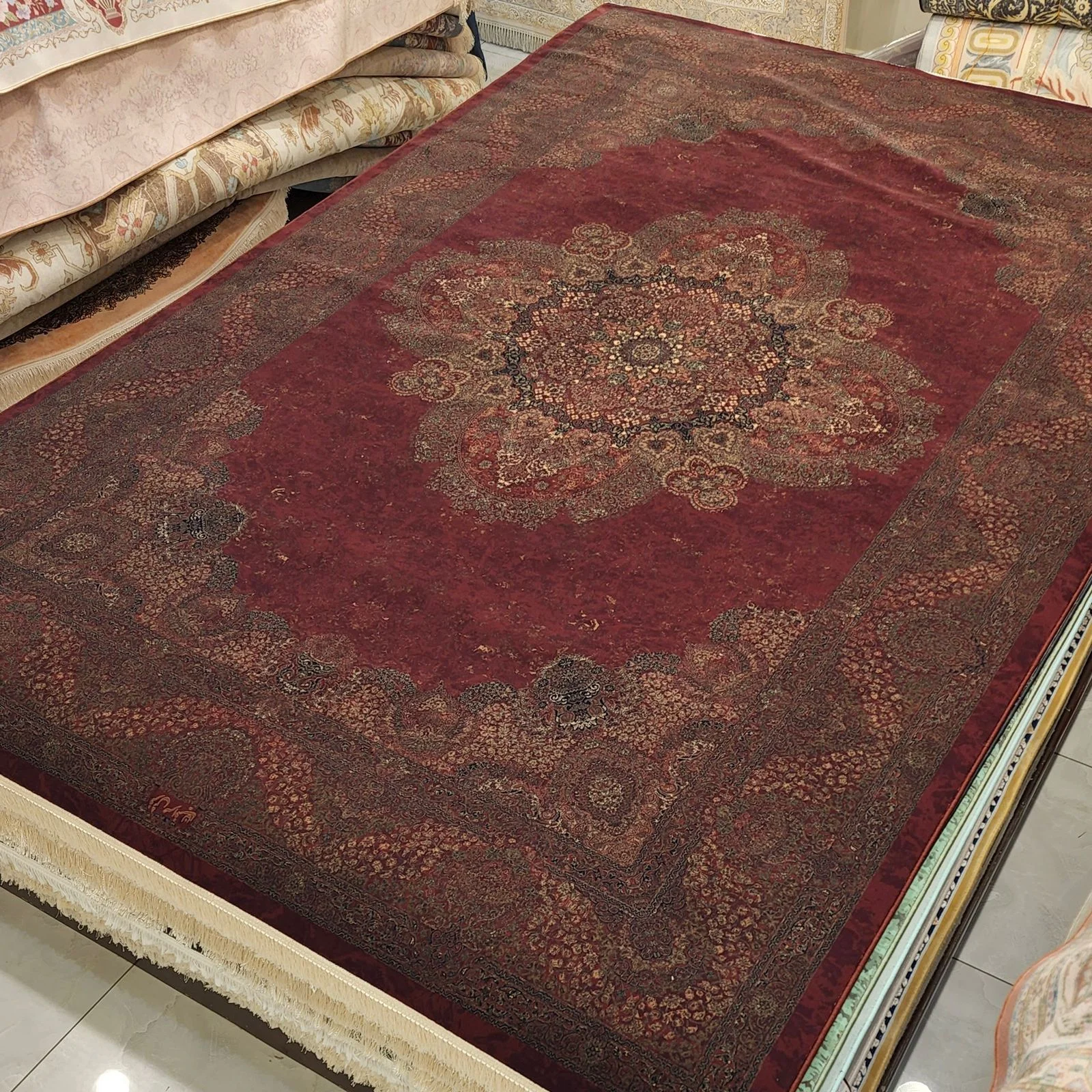 Iranian Machine Made Carpet-1200 Reeds ( 150X225 Cm )