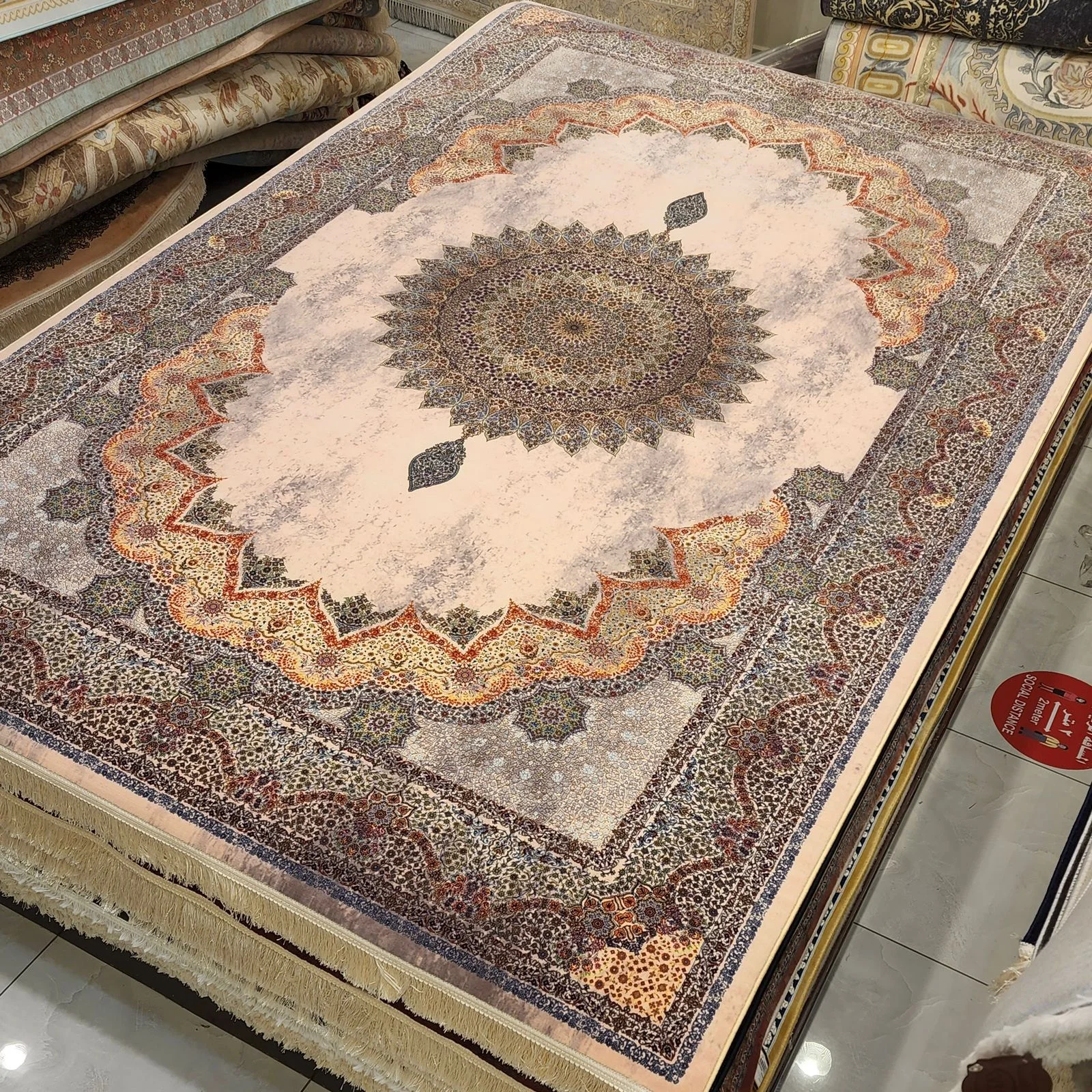 Iranian Machine Made Carpet-1200 Reeds ( 150X225 Cm )