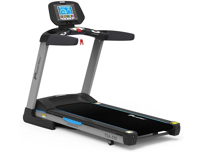 PowerMax Fitness TDA-550 (4.0 HP), 8inch TFT Screen, 400m Track UI, Motorized Treadmill for Cardio Workout