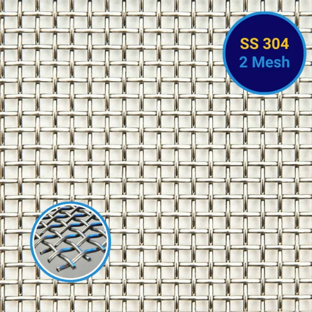 YKM SS 304 Wire Mesh 2 1.20mmx1mx30m