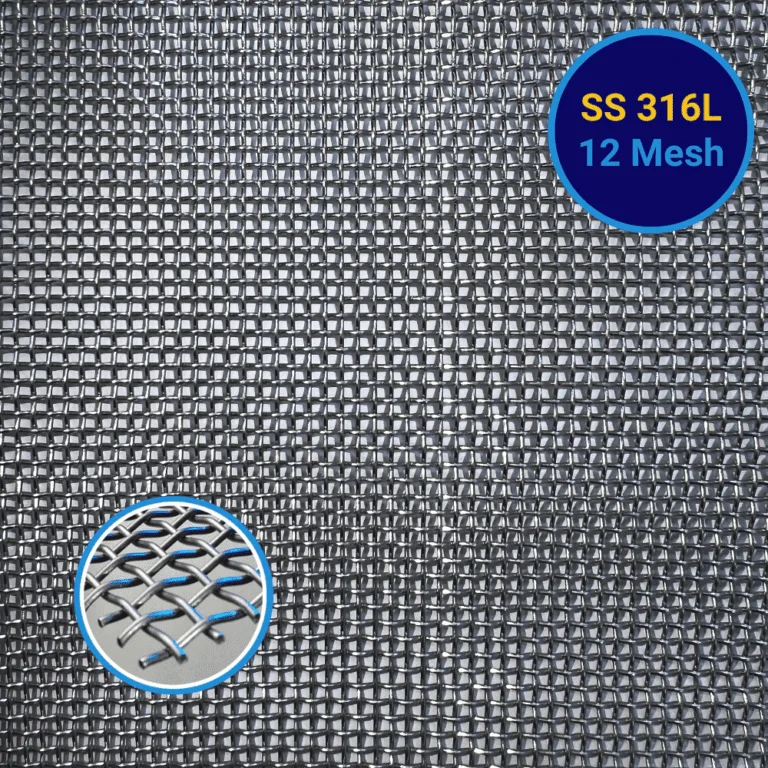 YKM SS316L Steel Wire Mesh 12 Mesh 0.70mmx1mx30m