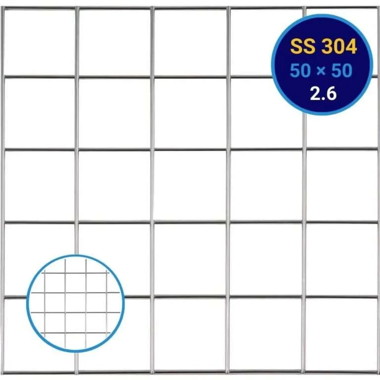 YKM SS 304 Stainless Steel Welded Mesh 2.6mmx1.2mx2.4m