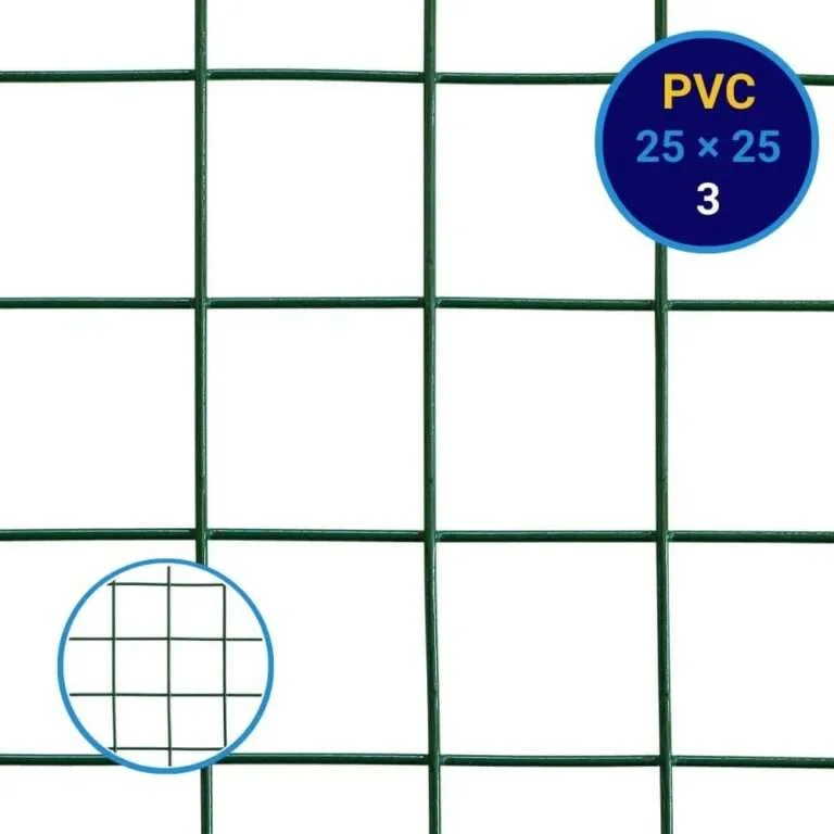 YKM Green PVC Welded Fence 25mm 3mmx1.2mx2.4m