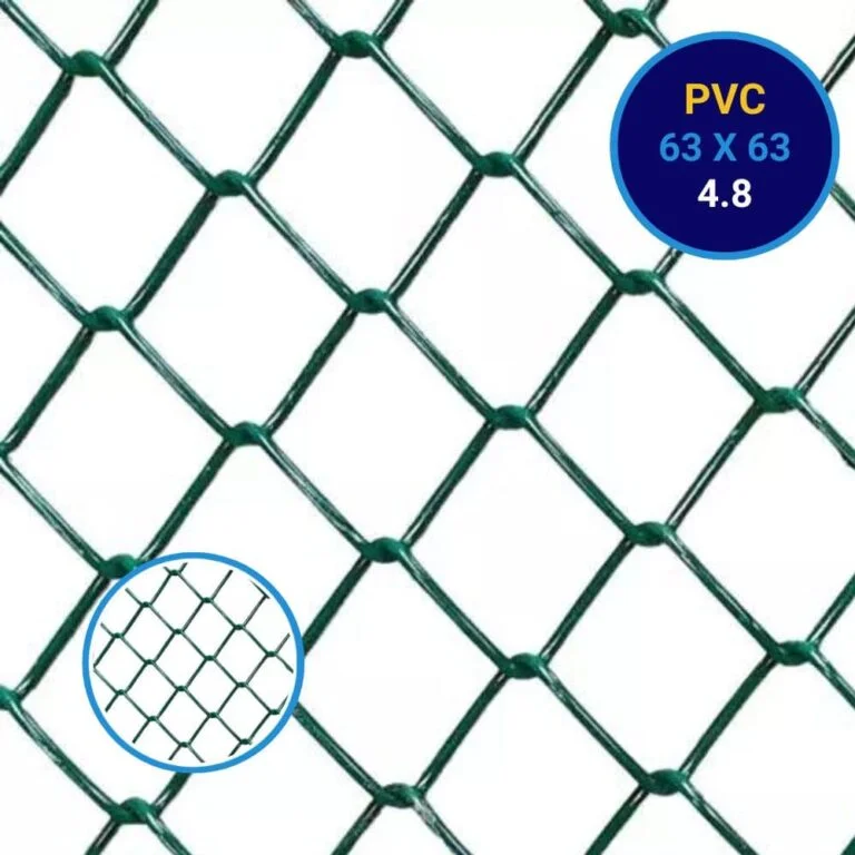 YKM PVC Chain Link Fence 63mm Opening 4.8mm Thickness