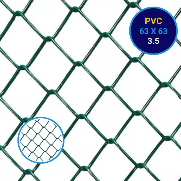 YKM PVC Chain Link Fence 63mm Opening 3.5mm Thickness