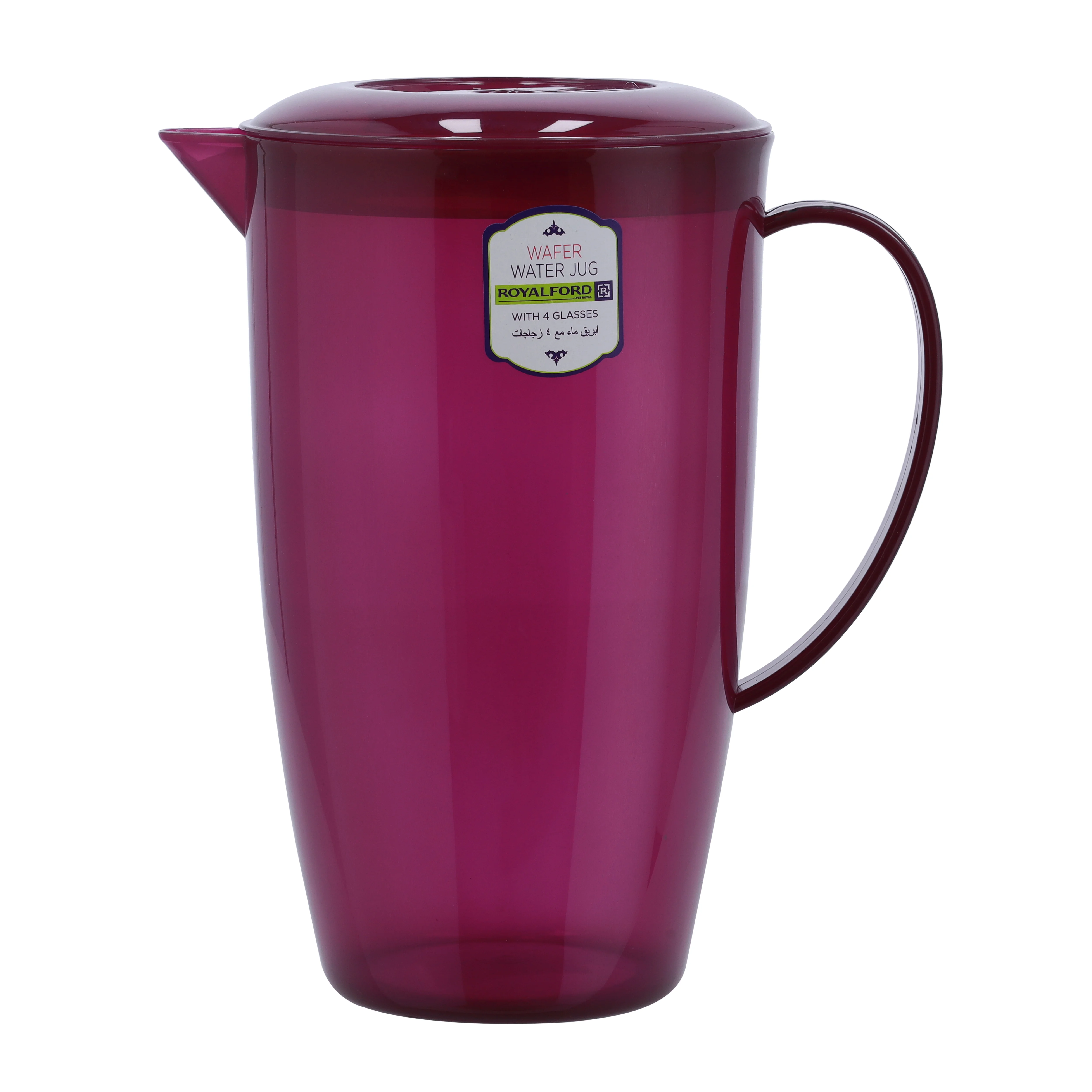 Royalford Asthray Glass Jug with Plastic Lid - 1000ML